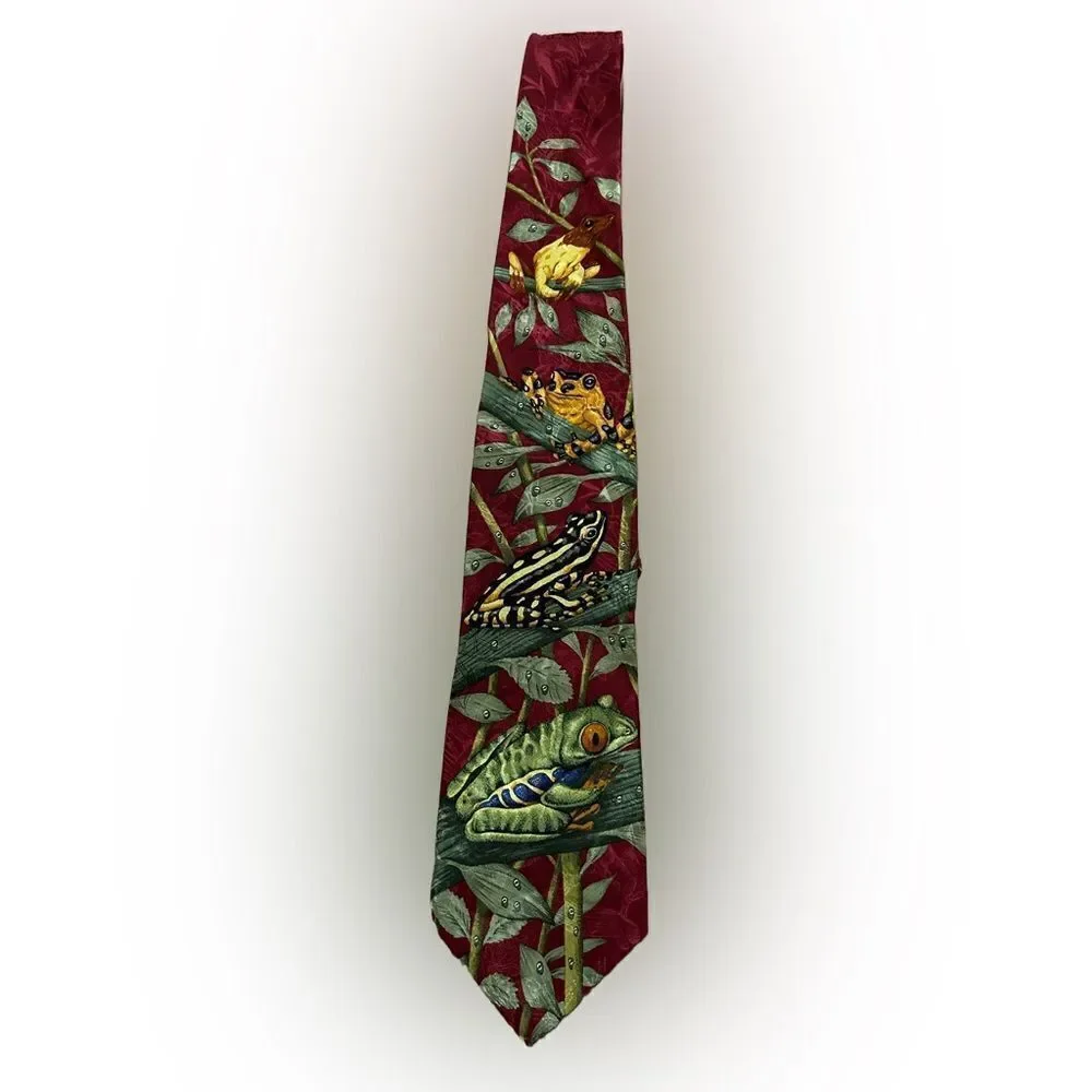 Vintage Tree Frog Silk Neck Tie